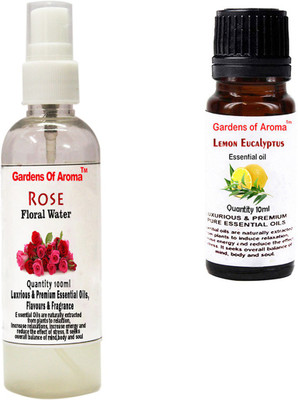 

Gardens Of Aroma Rose Floral Water And Lemon eucalyptus Essential Oil(110 ml)