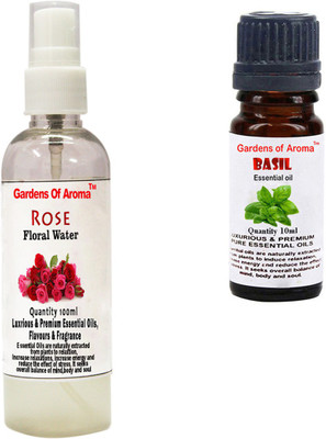 

Gardens Of Aroma Rose Floral Water And Basil Essential Oil(110 ml)