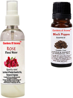 

Gardens Of Aroma Rose Floral Water And Black pepper Essential Oil(110 ml)