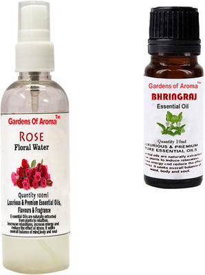 

Gardens Of Aroma Rose Floral Water And Bhringraj Essential Oil(110 ml)