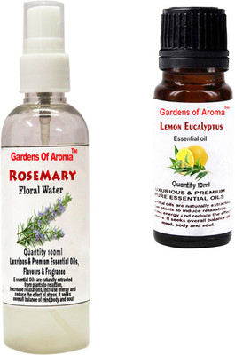 

Gardens Of Aroma Rosemary Floral Water And Lemon eucalyptus Essential Oil(110 ml)