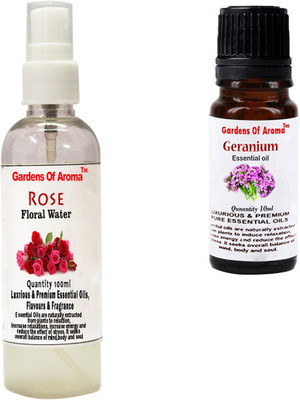 

Gardens Of Aroma Rose Floral Water And Geranium Essential Oil(110 ml)