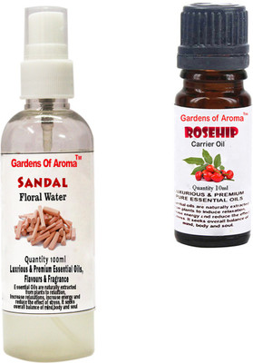 

Gardens Of Aroma Sandal Floral Water And Rosehip Essential Oil(110 ml)