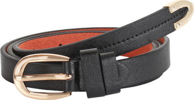 

Pooh Women Formal Black Genuine Leather Belt
