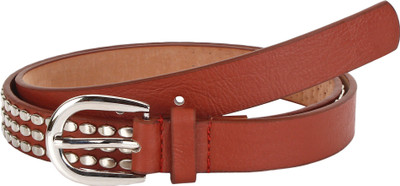 

Pooh Women Formal Brown Genuine Leather Belt, Black