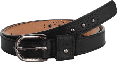 

Pooh Women Formal Black Genuine Leather Belt