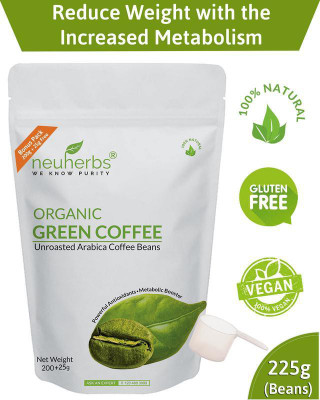 

Neuherbs Organic Green Coffee beans for Weight Loss (Unroasted Arabica) Instant Coffee 225 g(Green Coffee Flavoured)
