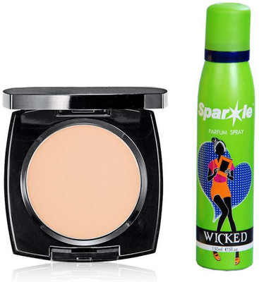 

Avon Anew true color flawless mattifying pressed powder (golden light) 11 g With one sparkle perfume spray 150 ml(Set of 2)