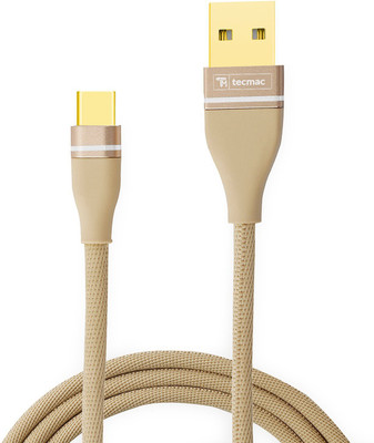 

TecMac Fabric Braided, Gold Plated USB C Type Cable(Gold)