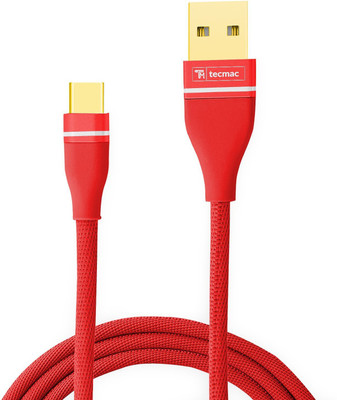 

TecMac Fabric Braided, Gold Plated USB C Type Cable(Red)