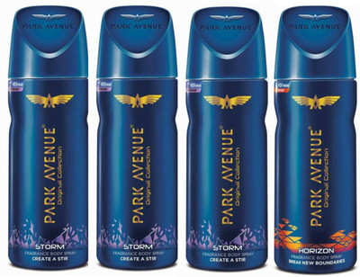 

Park Avenue 3 Storm and 1 Horizon Deodorant Combo for Men (Pack of 4) Deodorant Spray - For Men(520 ml, Pack of 4)