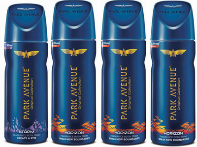 

Park Avenue 1 Storm and 3 Horizon Deodorant Combo for Men (Pack of 4) Deodorant Spray - For Men(520 ml, Pack of 4)