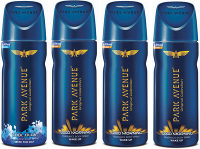 

Park Avenue 1 Cool Blue and 3 Good Morning Deodorant Combo Pack of 4 Deodorant Spray - For Men(520 ml, Pack of 4)