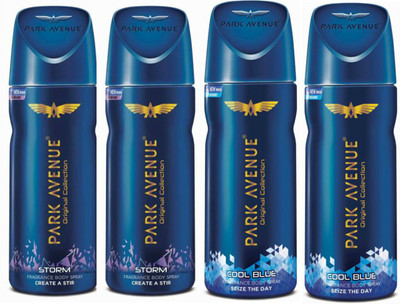 

Park Avenue 2 Storm and 2 Cool Blue Deodorant Combo for Men (Pack of 4) Deodorant Spray - For Men(520 ml, Pack of 4)