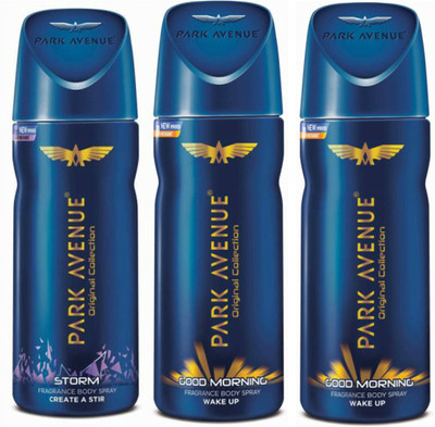 

Park Avenue 2 Good Morning and Storm Deodorant Spray - For Men(390 ml, Pack of 3)