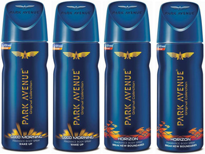 

Park Avenue 2 Good Morning and 2 Horizon Deodorant Combo Pack of 4 Deodorant Spray - For Men(520 ml, Pack of 4)