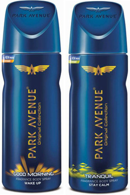 

Park Avenue 1 Good Morning and 1 Tranquil Deodorant Combo Pack of 2 Deodorant Spray - For Men(260 ml, Pack of 2)