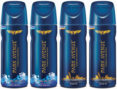 

Park Avenue 2 Cool Blue and 2 Good Morning Deodorant Combo Pack of 4 Deodorant Spray - For Men(520 ml, Pack of 4)