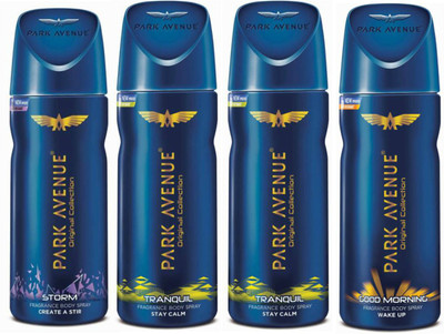 

Park Avenue 1 Storm and 2 Tranquil and 1 Good Morning Deodorant Combo for Men (Pack of 4) Deodorant Spray - For Men(520 ml, Pack of 4)