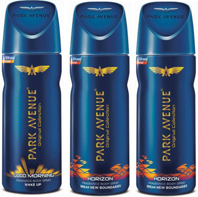 

Park Avenue 1 Good Morning and 2 Horizon Deodorant Combo Pack of 3 Deodorant Spray - For Men(390 ml, Pack of 3)