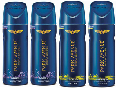 

Park Avenue 2 Storm and 2 Tranquil Deodorant Combo for Men (Pack of 4) Deodorant Spray - For Men(520 ml, Pack of 4)