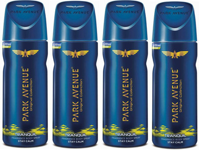 

Park Avenue Tranquil Deodorant Combo Pack of 4 Deodorant Spray - For Men(520 ml, Pack of 4)