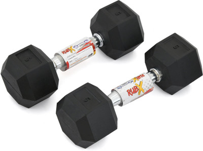 

RUBX Hex dumbbells 10kg (5kg each) Fixed Weight Dumbbell(10 Kg)