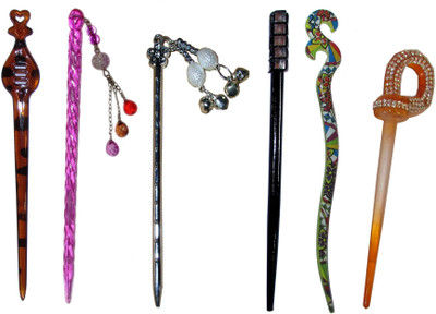 

PAHACHANYII Combo of Multi Color Juda Sticks Bun Stick(Multicolor)