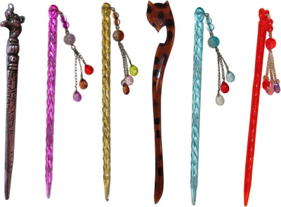 

MUSHK Combo of Multi Color Juda Sticks Bun Stick(Multicolor)