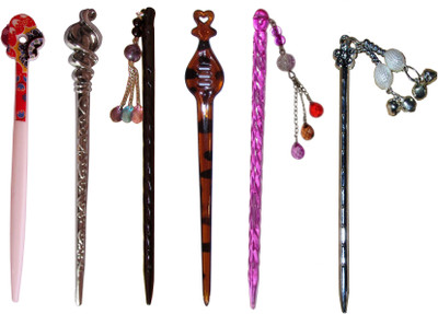 

GOPIYA Combo of Multi Color Juda Sticks Bun Stick(Multicolor)