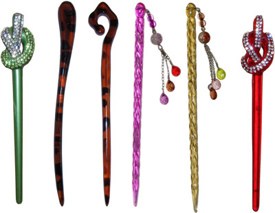 

SHABD Combo of Multi Color Juda Sticks Bun Stick(Multicolor)
