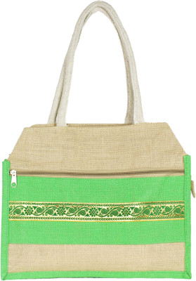 

Neska Moda Hand-held Bag(Green, Beige), Beige;green