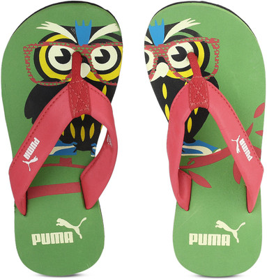

Puma Boys Slip On Slipper Flip Flop(Multicolor, Macaw green-black-high risk re