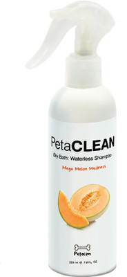 

Petacom PetClean Waterless ( Dry Bath) Allergy Relief, Anti-dandruff, Anti-fungal, Anti-itching, Anti-microbial, Anti-parasitic, Conditioning, Flea and Tick, Hypoallergenic, Whitening and Color Enhancing Mega Melon Dog Shampoo(225 ml)