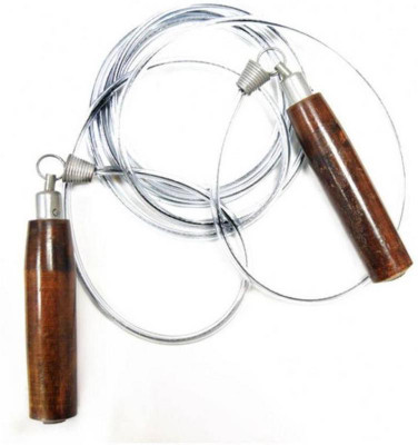 

Leosportz Wooden Handle metal Wire Coated Speedy Rope Speed Skipping Rope(Brown, Length: 267 cm)