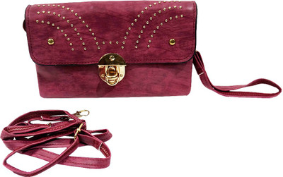 

Lelys Girls Evening/Party Pink Genuine Leather Sling Bag