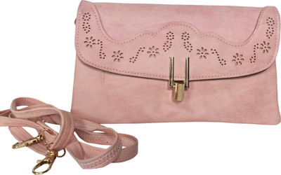 

Lelys Women Evening/Party Pink Genuine Leather Sling Bag