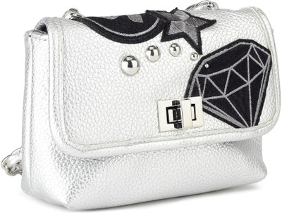 Steve Madden Women Casual Silver PU Sling Bag
