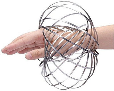 

De-Ultimate Flow Magic Hand Rings Original Spring Toy Stainless Steel Rings 3D Sculpture Ring fidget toys for Kids ,boys ,girls & Adult(Silver)