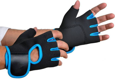 

Leosportz Weight lifting wrist support Sports Gym & Fitness Gloves (L, Blue, Blue), Black;blue