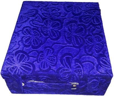 

shivanshshine 3 Rods Bangle Box Velvet Coated Jewellery Vanity Box (Blue) vanity Box and Bangle box Vanity Box(Blue)
