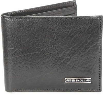 

Peter England Men Black Genuine Leather Wallet(4 Card Slots)