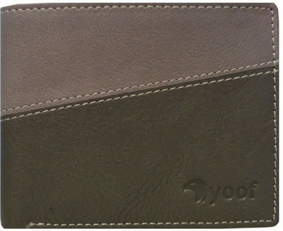 

yoof Men Multicolor Genuine Leather Wallet(6 Card Slots), Grey and green