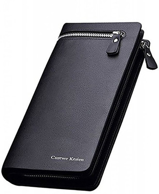

Hush Berry Men Black Artificial Leather Wrist Wallet(12 Card Slots)