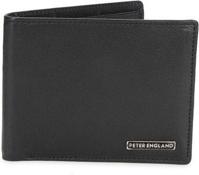 

Peter England Men Black Genuine Leather Wallet(4 Card Slots)