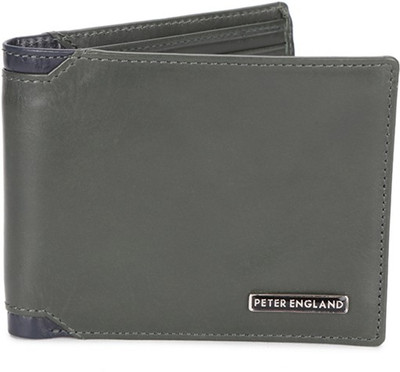 

Peter England Men Grey Genuine Leather Wallet(4 Card Slots)