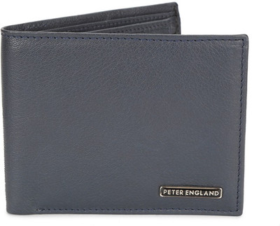 

Peter England Men Blue Genuine Leather Wallet(4 Card Slots), Navy
