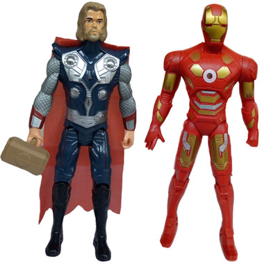 

MEGAEMART IRON MAN AND THOR AVENGERS HERO WITH LED LIGHT ACTION FIGURE TOYS FOR KIDS [25CM] COMBO(Multicolor)