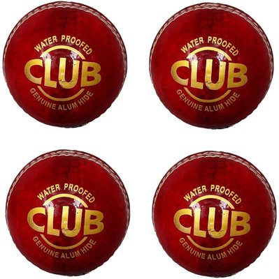 

QUINERGYS ® High Energy Accurate County Aluminium Tanned Cricket Ball 4-Piece Pacer County Waterproofed Cricket Leather Ball(Pack of 4, Red)