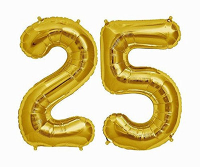 

Smartcraft Solid Number 25 Foil Balloon Gold (17inch) , Birthday Party Supplies , Party Foil Balloon Balloon(Gold, Pack of 2)